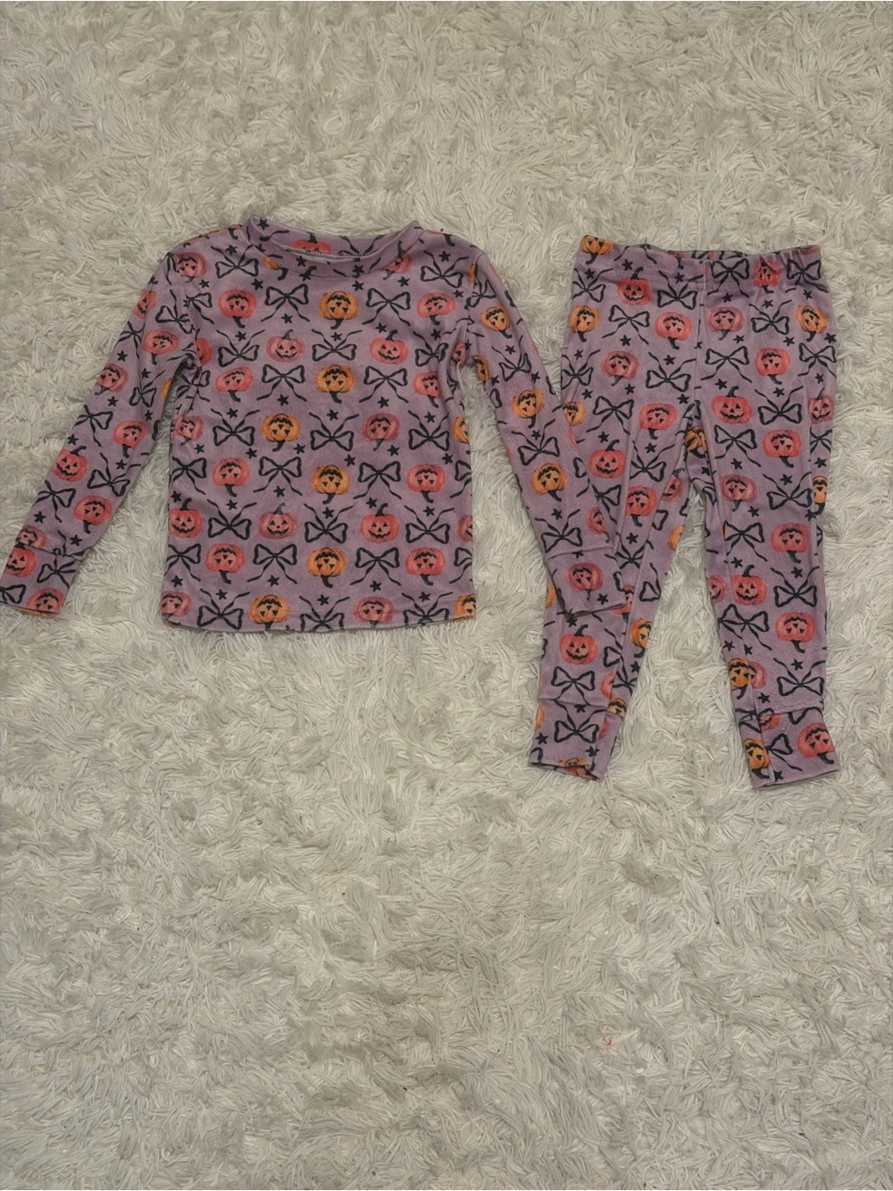 Pumpkins and Bows Print Pajama Set